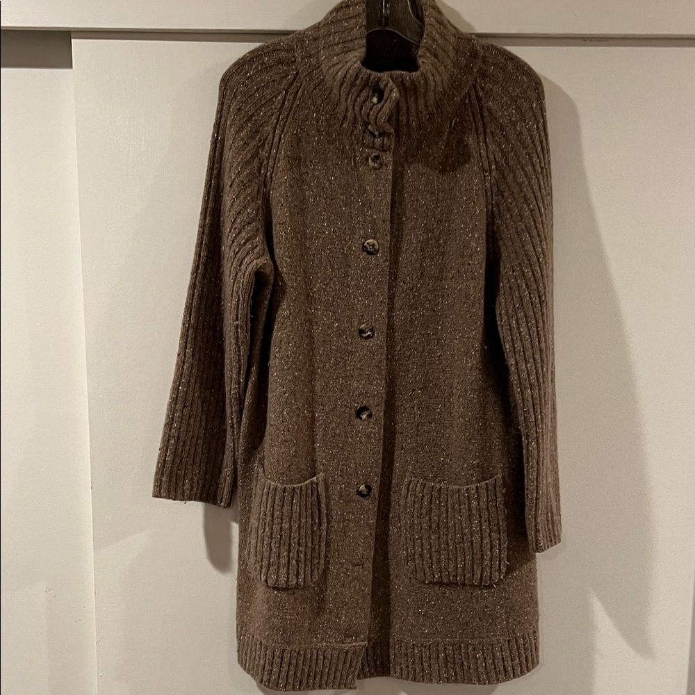 Eileen Fisher Speckled Tan Knit Sweater